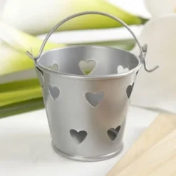 Badaboum Mini Seau M Tal Argent + Coeurs