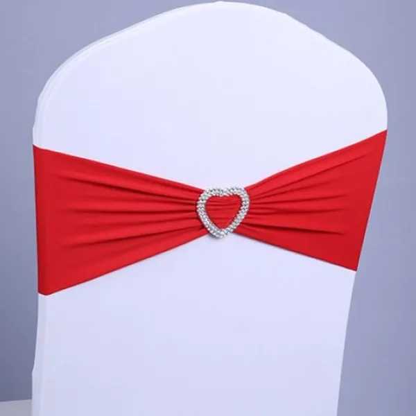Badaboum Noeud De Chaise Mariage En Coeur Lycra Rouge