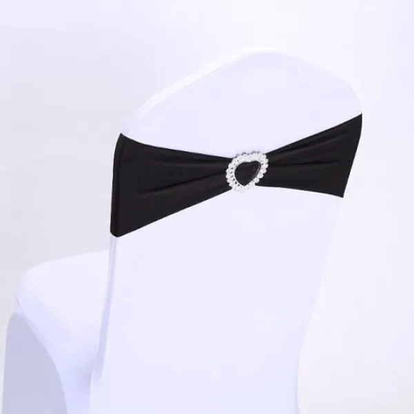 Badaboum Noeud De Chaise Mariage En Coeur Lycra Noir