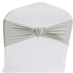 Badaboum Noeud De Chaise Mariage En Coeur Lycra Gris