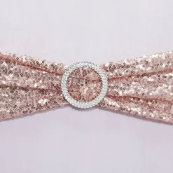 Badaboum Noeud De Chaise Mariage Sequin Rose Gold