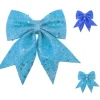 Badaboum Noeud Papillon Paillet De Noel Bleu Turquoise Discount