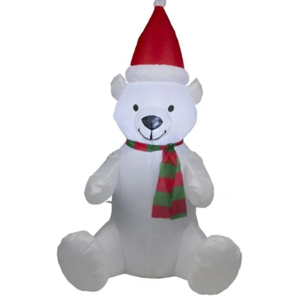 Badaboum Ours Blanc Lumineux Gonflable 120Cm Discount