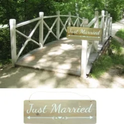 Badaboum Panneau Bois Suspendre Just Married