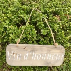 Badaboum Panneau Bois Suspendre Vin D'Honneur