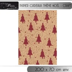 Badaboum Papier Cadeau Kraft Theme Noel