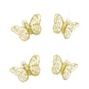 Badaboum Papillon Paillet Sur Pince Or X 4 Pi Ces