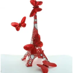 Badaboum Papillon Sur Pince Scintillante Rouge X 6 Pi Ces