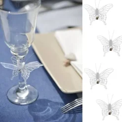 Badaboum Papillon Transparent Sur Clip Blanc X 4 Pi Ces