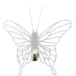 Badaboum Papillon Transparent Sur Clip Blanc X 4 Pi Ces