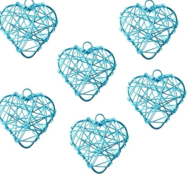 Badaboum Petit Coeur En M Tal Turquoise Deco Mariage X 6 Pi Ces