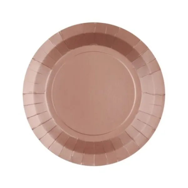 Badaboum Petite Assiette En Carton Ronde Rose Gold X 10 Pi Ces