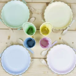 Discount Petites Fourchettes En Bois Bleu Pastel X 8 Pi Ces Theme Deco Pastel