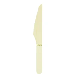 Sale Petits Couteaux En Bois Jaune Pastel X 8 Pi Ces Theme Deco Pastel