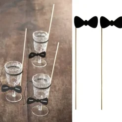 Badaboum Photobooth Mariage Noeud Papillon Sur Tige X 2 Pi Ces