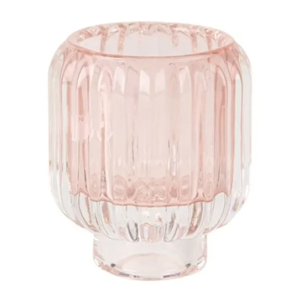 Badaboum Photophore Dili En Verre Rose Rainur