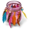 Badaboum Photophore Gypsy Perles Et Plumes Rose