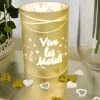 Badaboum Photophore Led Or Vive Les Mari S Avec Coeur