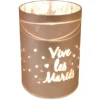 Badaboum Photophore Led Rose Gold Vive Les Mari S Avec Coeur
