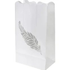 Badaboum Photophore Mariage Plume Argent X 6 Pi Ces