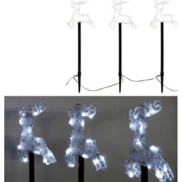 Badaboum Pics Solaires Avec Renne Acrylique 48 Led Hot