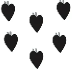 Badaboum Pince Ardoise Coeur Argent M Tallis X 6 Pi Ces