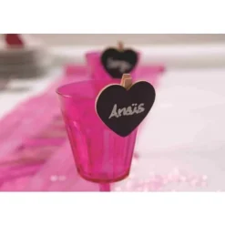 Badaboum Pince Ardoise Coeur Rose X 6 Pi Ces