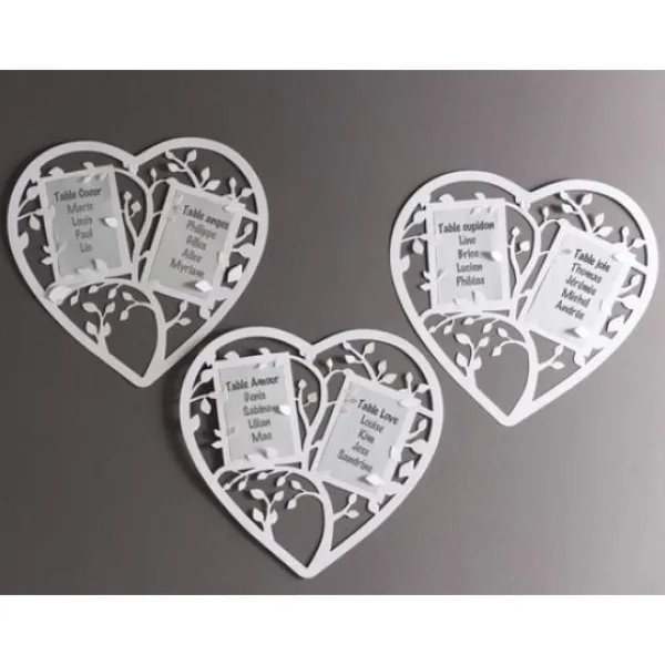 Badaboum Plan De Table Mariage Coeur Blanc