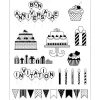 Best Planche Tampon Anniversaire Transparent 14X18Cm Theme Joyeux Anniversaire