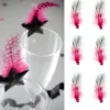 Badaboum Plume Avec Perle Fuchsia X 6 Pi Ces
