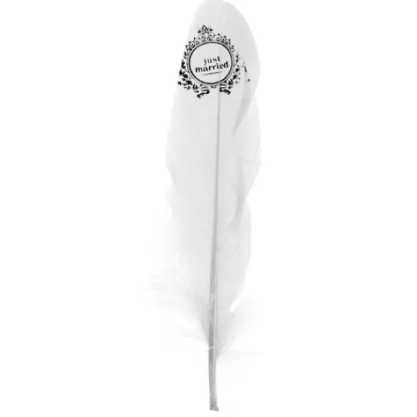 Badaboum Plume Just Married Blanche X 6 Pi Ces