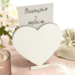 Badaboum Porte Menu Coeur Blanc
