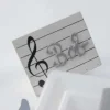 Badaboum Porte Nom Ardoise Musique Blanc X 3 Pi Ces