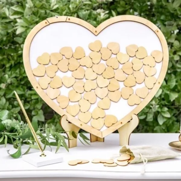 Badaboum Puzzle Bois Forme Coeur Naturel Avec Chevalet