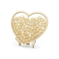 Badaboum Puzzle Bois Forme Coeur Naturel Avec Chevalet