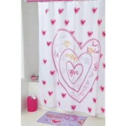 Badaboum Rideau De Douche Coeur 180 X 200 Cm