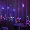 Badaboum Rideau Lumineux Noel Etoiles 3D 96 Led Multicolore Sale