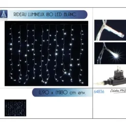 Badaboum Rideau Lumineux Pas Cher 180 Led Blanc Froid Clearance
