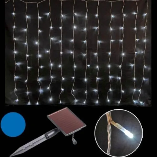 Badaboum Rideau Lumineux Solaire De Noel 150 Led Bleues Best