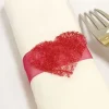Badaboum Rond De Serviette Coeur En Abaca Rouge X 6 Pi Ces