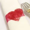 Badaboum Rond De Serviette Coeur En Abaca Fuchsia X 6 Pi Ces