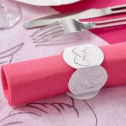Badaboum Rond De Serviette En Carton Colombe X 10 Pi Ces