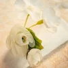 Badaboum Rond De Serviette Fleuri Ivoire X 4 Pi Ces New