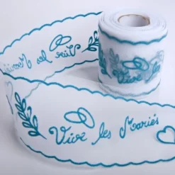Badaboum Rouleau De Tulle Floqu Vive Les Mari S Turquoise