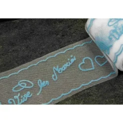 Badaboum Rouleau De Tulle Floqu Vive Les Mari S Turquoise
