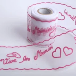 Badaboum Rouleau De Tulle Floqu Vive Les Mari S Fuschia