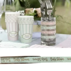 Outlet Ruban Autocollant Baby Shower Vert Theme D Co Baby Shower