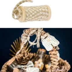 Clearance Ruban Bicolore Jute Et Ivoire Theme Jute