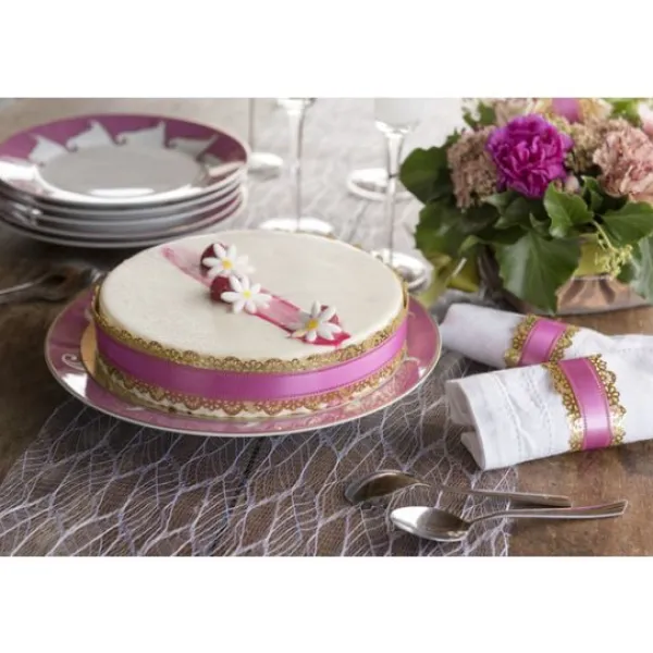 Discount Ruban Charlotte Dentelle Fuchsia 50Mm X 20 M Tres Theme Dentelle