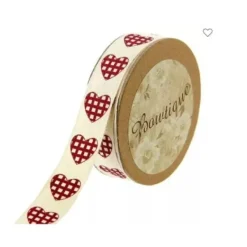 Badaboum Ruban Coton Coeur Vichy 15Mm X 5M